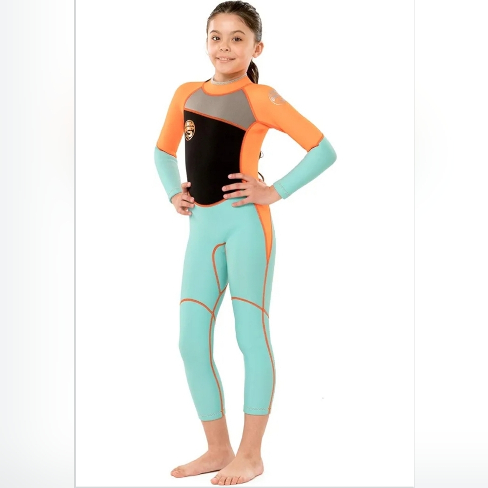 ScubaDonkey Orange and Blue Kids' Wetsuit SIZE 2